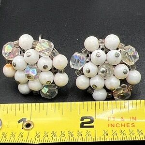 Vintage 1950’s Japan Cluster Bead Earrings